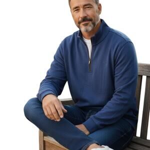 Joseph Abboud 1/4 Zip Mens Sweater, Blue, Size XL, NEW